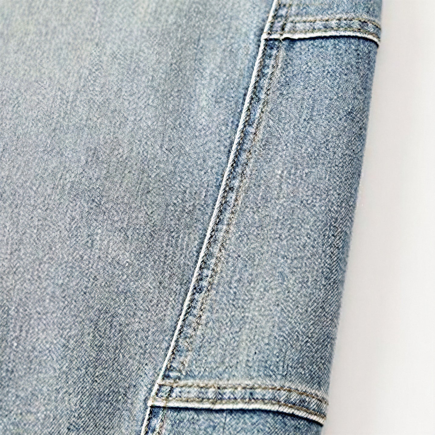 Men's Spring Light Blue Elastic Waist Paneled Straight Jeans
