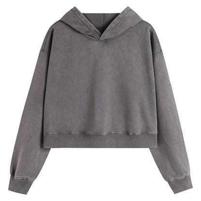 Women's Fall Dazzling-Wash Cropped Pullover Hoodie