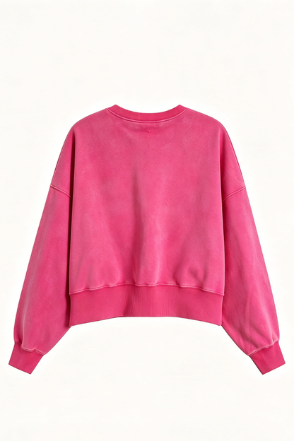 Women's Fall Dazzling-Wash Cropped Crewneck Sweatshirt