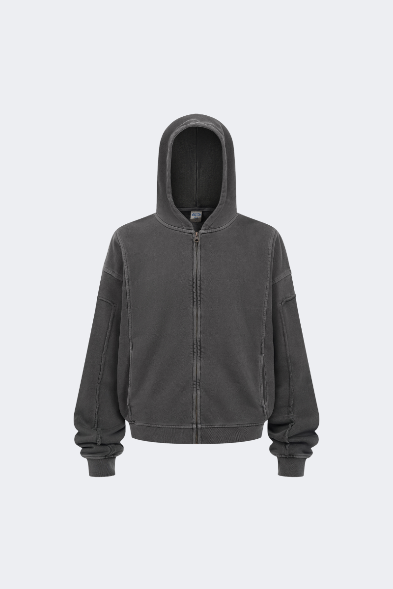Men's Cotton Streetwear Full Zipper Hooded Jacket