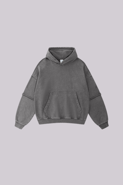 Men's Cotton Retro Faux-Two-Piece Washed  Hoodie