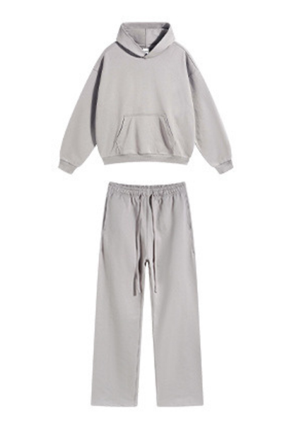 Men's Fall Winter 430g Terry Drawstring Hoodie Set
