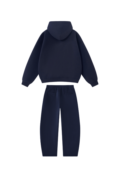 Unisex Fall Clothing Boxy Fleece Hoodie & Wide Pants Set