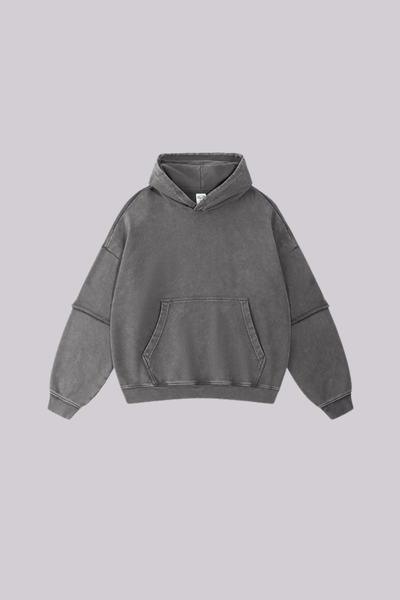 Women's Cotton Retro Faux-Two-Piece Washed  Hoodie