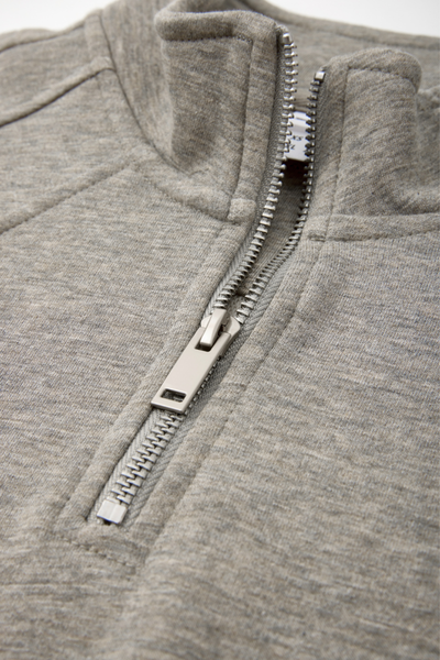 Women Fall Clothing Warm Heathered Half Zip Sweatshirt