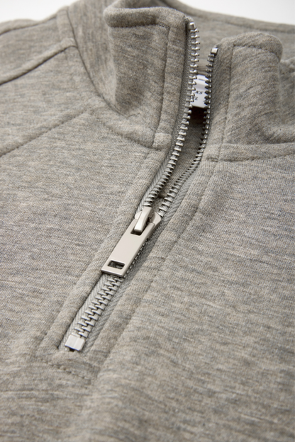 Women Fall Clothing Warm Heathered Half Zip Sweatshirt