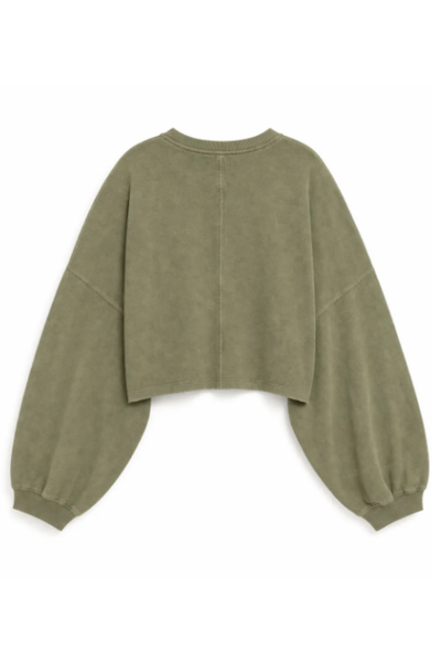 Women Spring Lightweight Cropped Batwing Long Sleeve Top