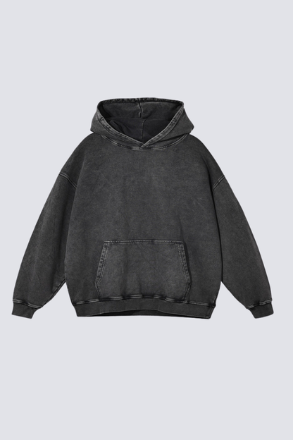 Men's 420g Heavy Cotton Washed Distressed Hoodie