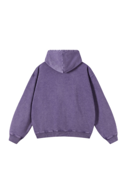 Unisex Fall 100% Cotton Wax Washed Vintage Pocket Hoodie