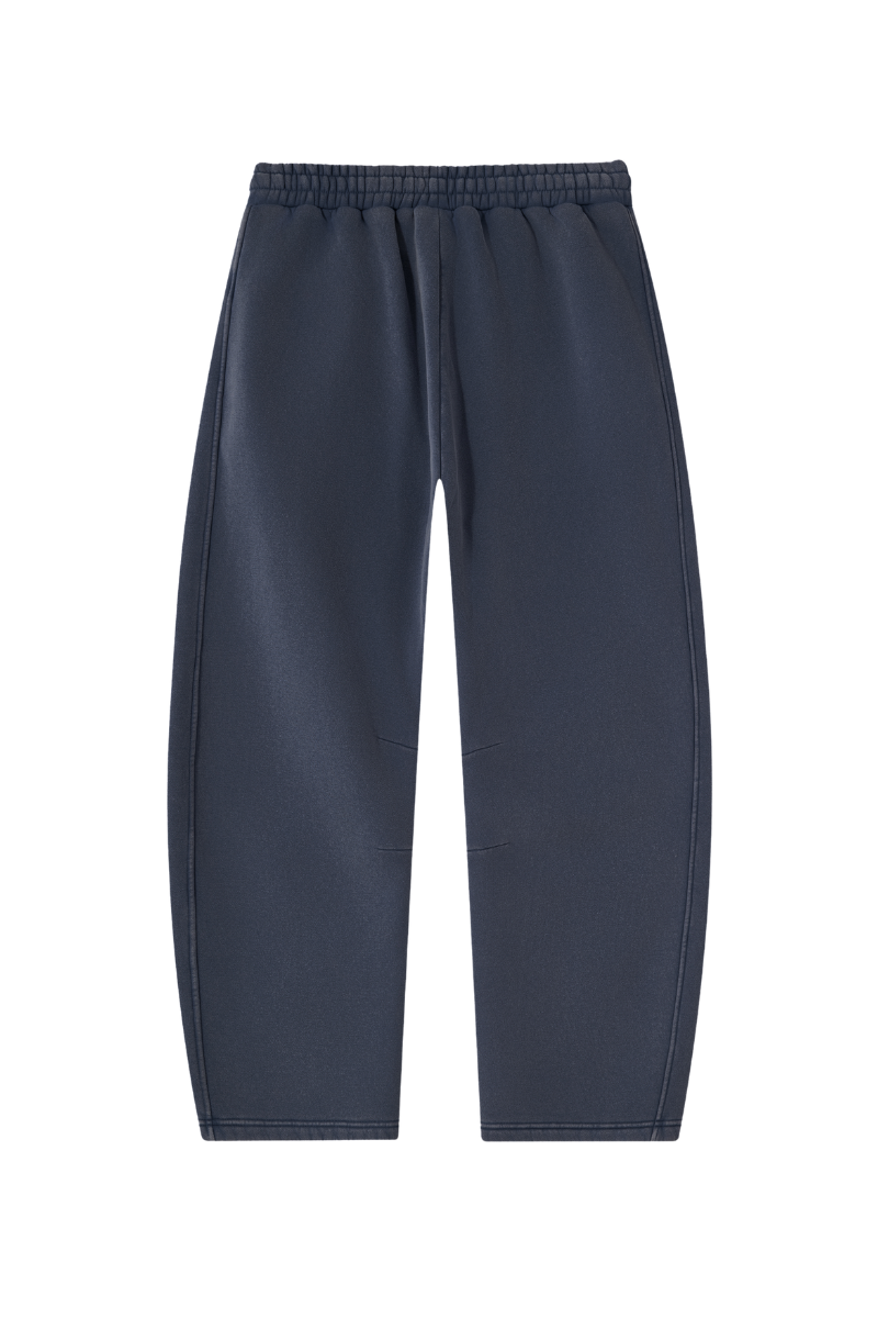 Unisex Fall Clothing Fleece-Lined Curved Wide-Leg Pants