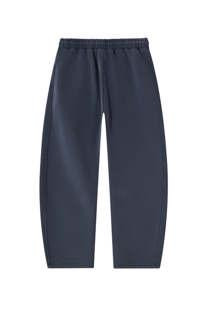 Unisex Fall Clothing Fleece-Lined Curved Wide-Leg Pants