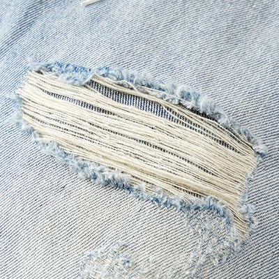 Men's Spring Light Blue Ripped Lightning Patch Jeans