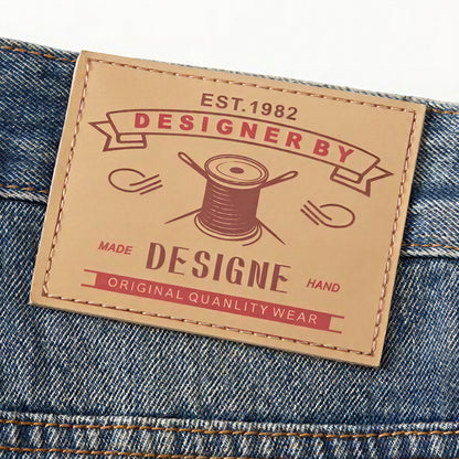 Men's Spring Ripped Plaid Patch Wide Leg Denim Jeans