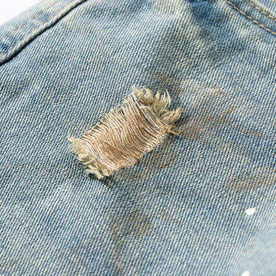 Men's Spring Washed Splatter Paint Straight Leg Jeans