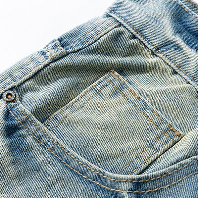 Men's Spring Washed Splatter Paint Straight Leg Jeans