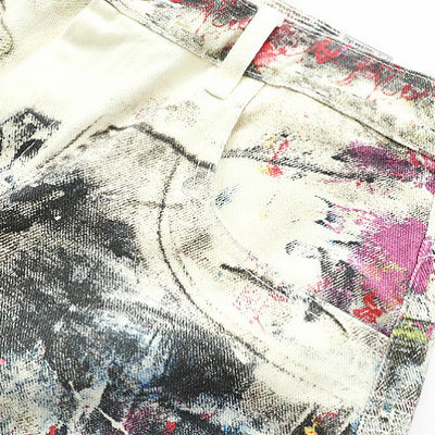 Men's Spring Graffiti Cargo Wide Leg Denim Jeans