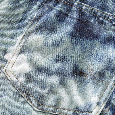 Men's Spring Heavily Washed Splatter Wide Leg Denim Jeans