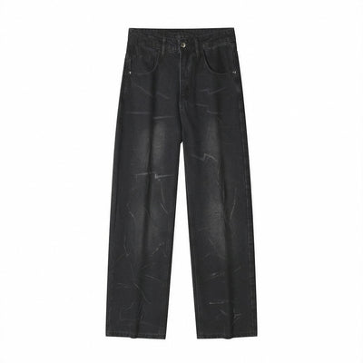 Men's Spring Lightning Washed Wide Leg Denim Jeans