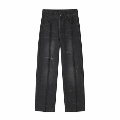 Men's Spring Lightning Washed Wide Leg Denim Jeans