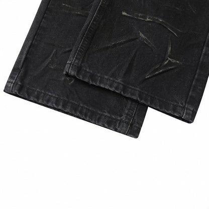 Men's Spring Lightning Washed Wide Leg Denim Jeans