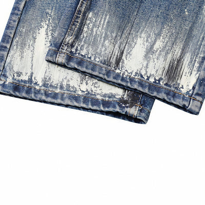 Men's Spring Art Brushstroke Wide Leg Denim Jeans