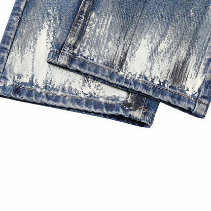 Men's Spring Art Brushstroke Wide Leg Denim Jeans