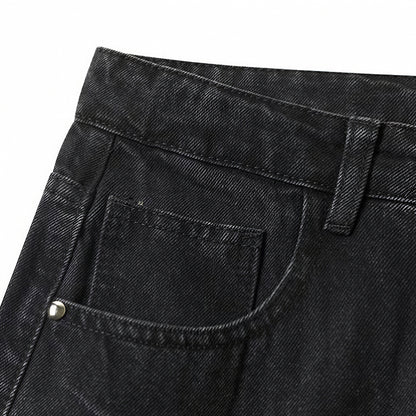 Men's Spring Lightning Washed Wide Leg Denim Jeans