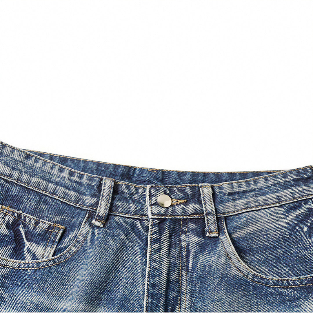 Men's Spring Art Brushstroke Wide Leg Denim Jeans