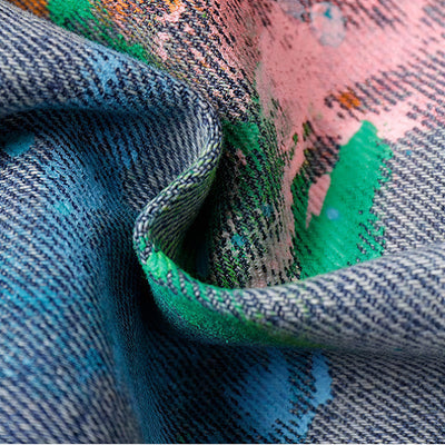 Men's Spring Two-Tone Fun Graffiti Wide Leg Denim Jeans