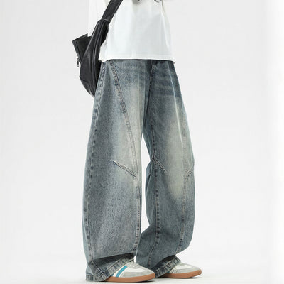 Men's Spring Vintage Washed Wide Leg Denim Jeans