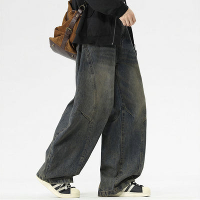 Men's Spring Vintage Washed Wide Leg Denim Jeans