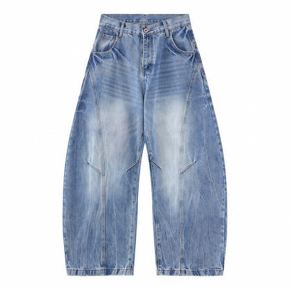 Men's Spring Vintage Washed Wide Leg Denim Jeans