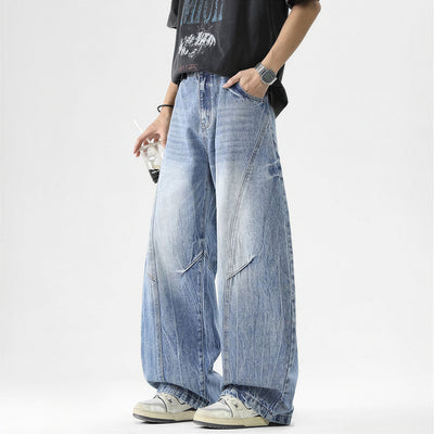 Men's Spring Vintage Washed Wide Leg Denim Jeans