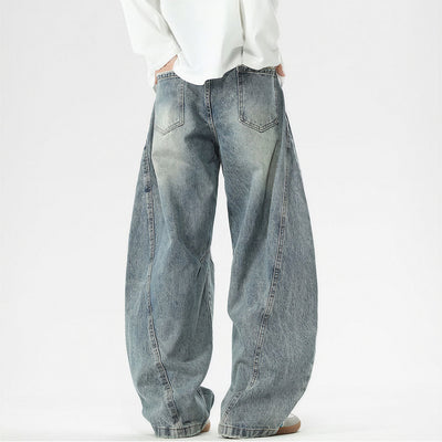 Men's Spring Vintage Washed Wide Leg Denim Jeans