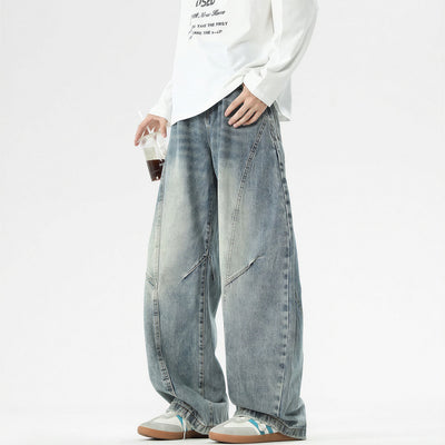 Men's Spring Vintage Washed Wide Leg Denim Jeans
