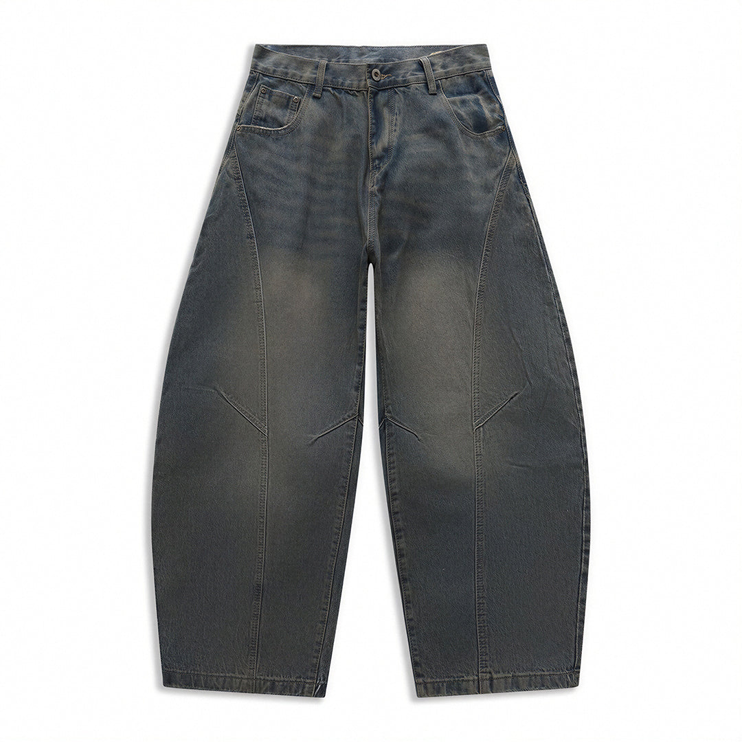 Men's Spring Vintage Washed Wide Leg Denim Jeans