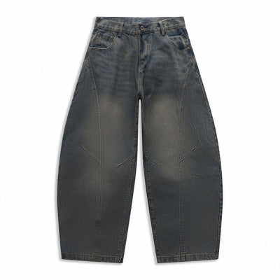 Men's Spring Vintage Washed Wide Leg Denim Jeans