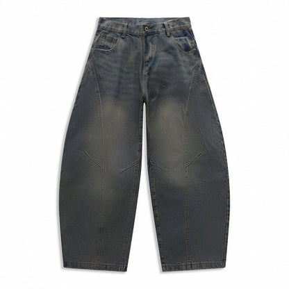 Men's Spring Vintage Washed Wide Leg Denim Jeans