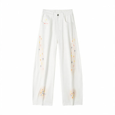 Men's Spring Side Graffiti Baggy Wide Leg Denim Jeans