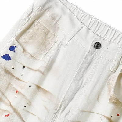 Men's Spring Dirty Wash Splash Ink Wide Leg Denim Jeans
