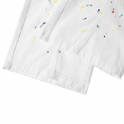 Men's Spring Splash Ink Graffiti Baggy Wide Leg Denim Jeans