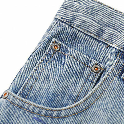 Men's Spring Graffiti Barrel Baggy Wide Leg Denim Jeans