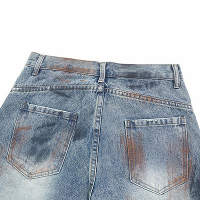 Men's Spring Dirty Wash Barrel Baggy Wide Leg Denim Jeans