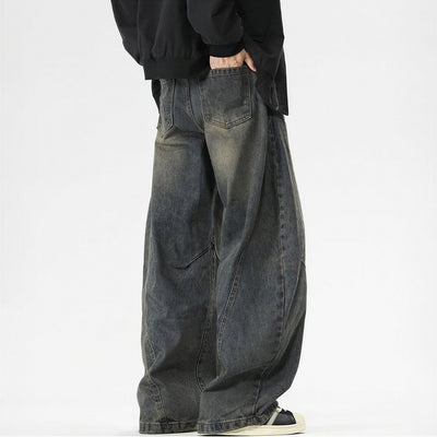 Men's Spring Vintage Washed Wide Leg Denim Jeans
