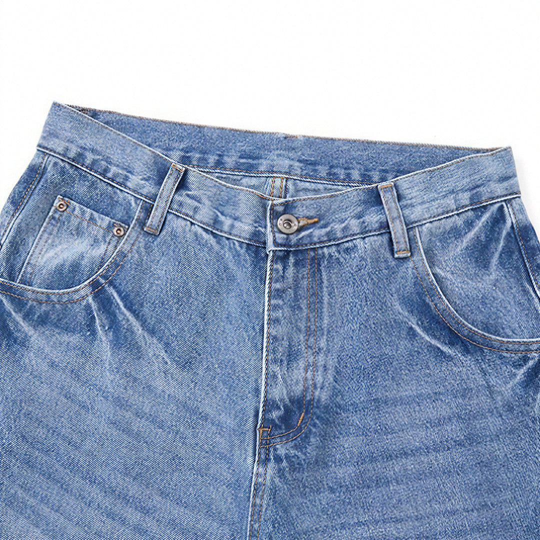Men's Spring Vintage Washed Wide Leg Denim Jeans