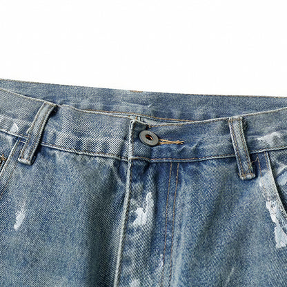 Men's Spring Graffiti Barrel Baggy Wide Leg Denim Jeans