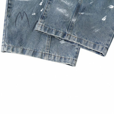 Men's Spring Graffiti Barrel Baggy Wide Leg Denim Jeans