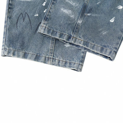 Men's Spring Graffiti Barrel Baggy Wide Leg Denim Jeans