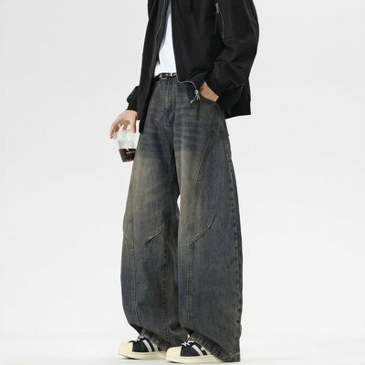 Men's Spring Vintage Washed Wide Leg Denim Jeans