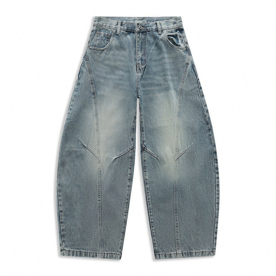 Men's Spring Vintage Washed Wide Leg Denim Jeans